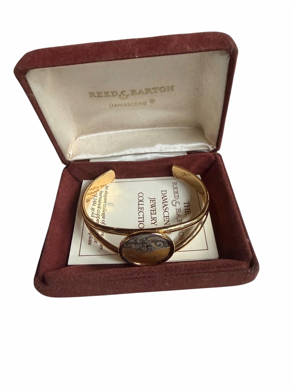 NIB 1970s/80s Reed & Barton Damascene Cuff Bracelet